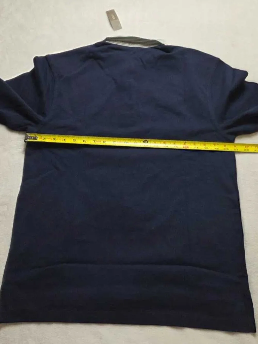 New S J.Crew rugby shirt with striped oxford collar Navy longsleve polo